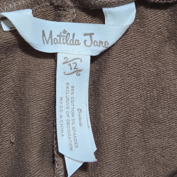 Matilda Jane Frances French Terry Brown Drawstring Shorts Girls Youth Size 12 - Picture 7 of 8